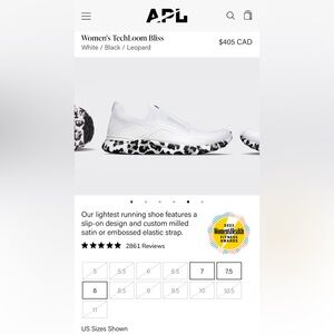 APL Women’s Techloom Bliss, Size 9, White/Black/Leopard. Brand new, never worn.